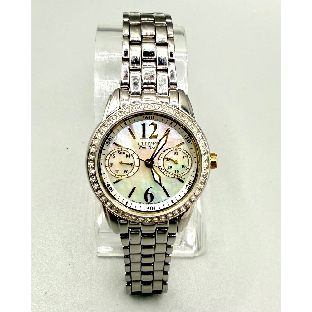 Citizen Silhouette Crystal Eco-Drive Mother of Pearl Women's Watch 8655-S078407
